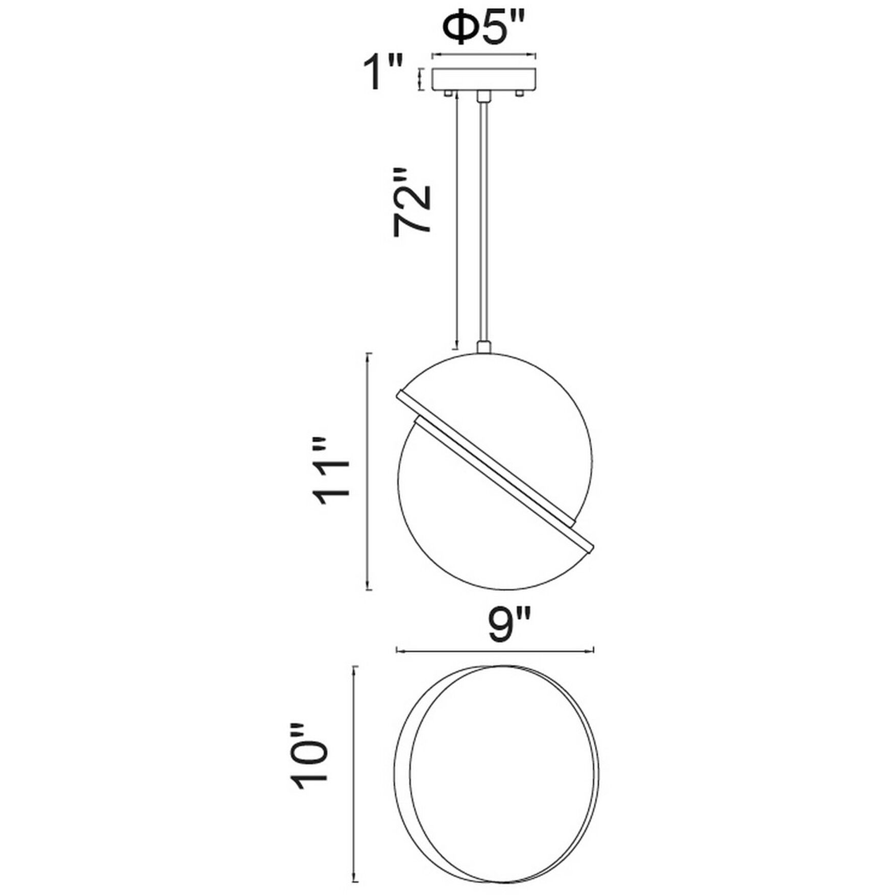 Gemini LED 10 inch Polished Nickel Mini Pendant Ceiling Light