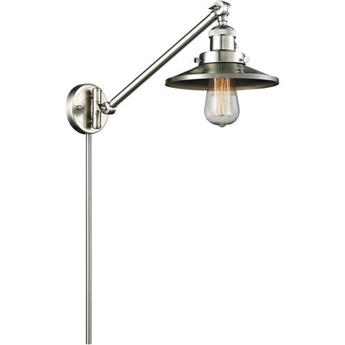 Railroad 21 inch 60.00 watt Satin Nickel Swing Arm Wall Light, Franklin Restoration