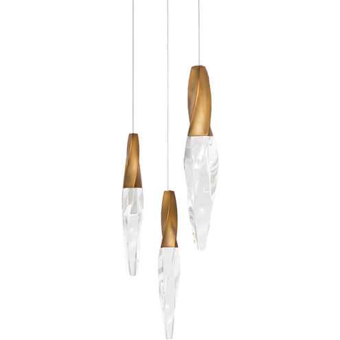 Kindjal LED 11.75 inch Aged Brass Multi-Light Pendant Ceiling Light, Beyond