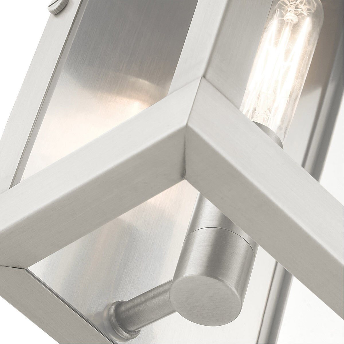 York 1 Light 9 inch Brushed Nickel Outdoor ADA Wall Lantern