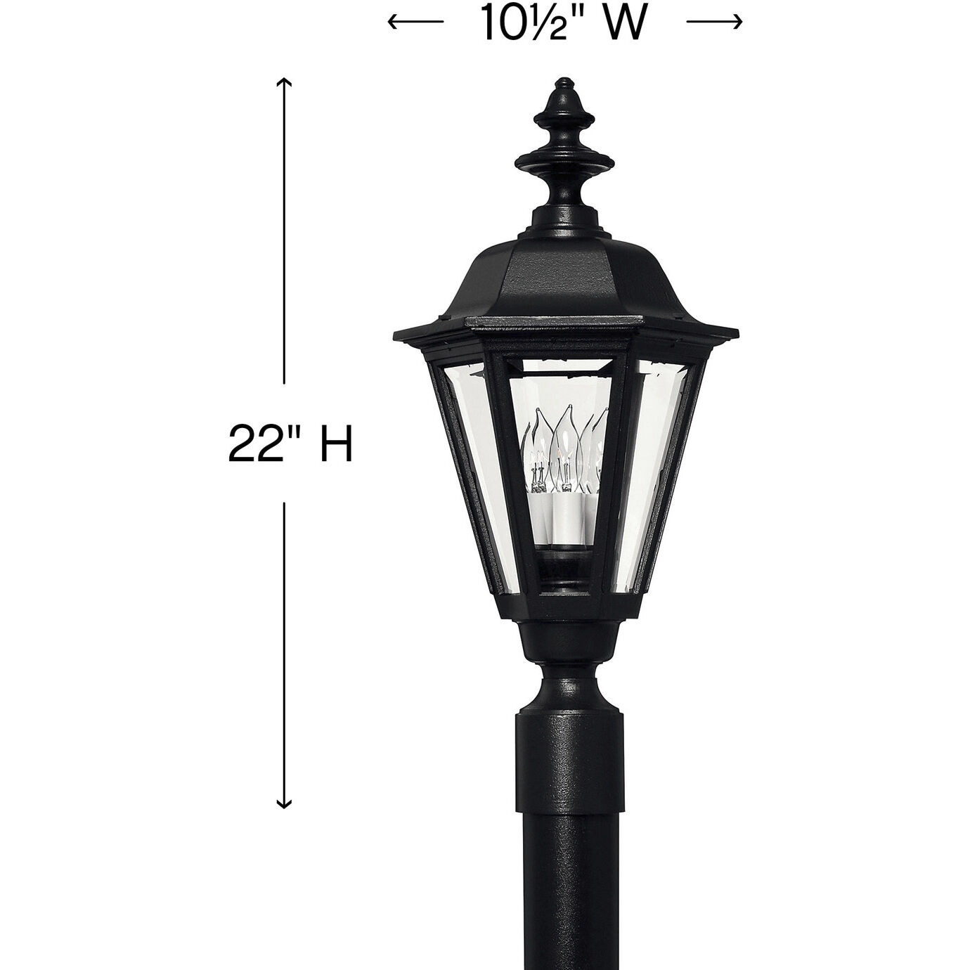 Estate Series Manor House 4 Light 22 inch Black Outdoor Post Mount Lantern