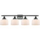 Ballston Large Bell LED 36 inch Matte Black Bath Vanity Light Wall Light in Matte White Glass, Ballston