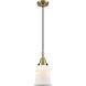 Canton 1 Light 6 inch Antique Brass Mini Pendant Ceiling Light in Matte White Glass