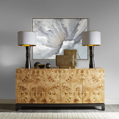 Nanette Bloom Light Blue with Gray and Antique Gold Framed Wall Art