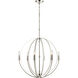 Rotunde 6 Light 26 inch Matte White with Polished Nickel Chandelier Ceiling Light in Matte White/Polished Nickel