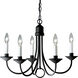 Kipling 5 Light 21 inch Black Chandelier Ceiling Light