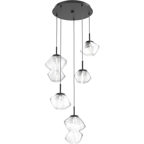 Mesa LED Matte Black Chandelier Ceiling Light, Multi-Port Round