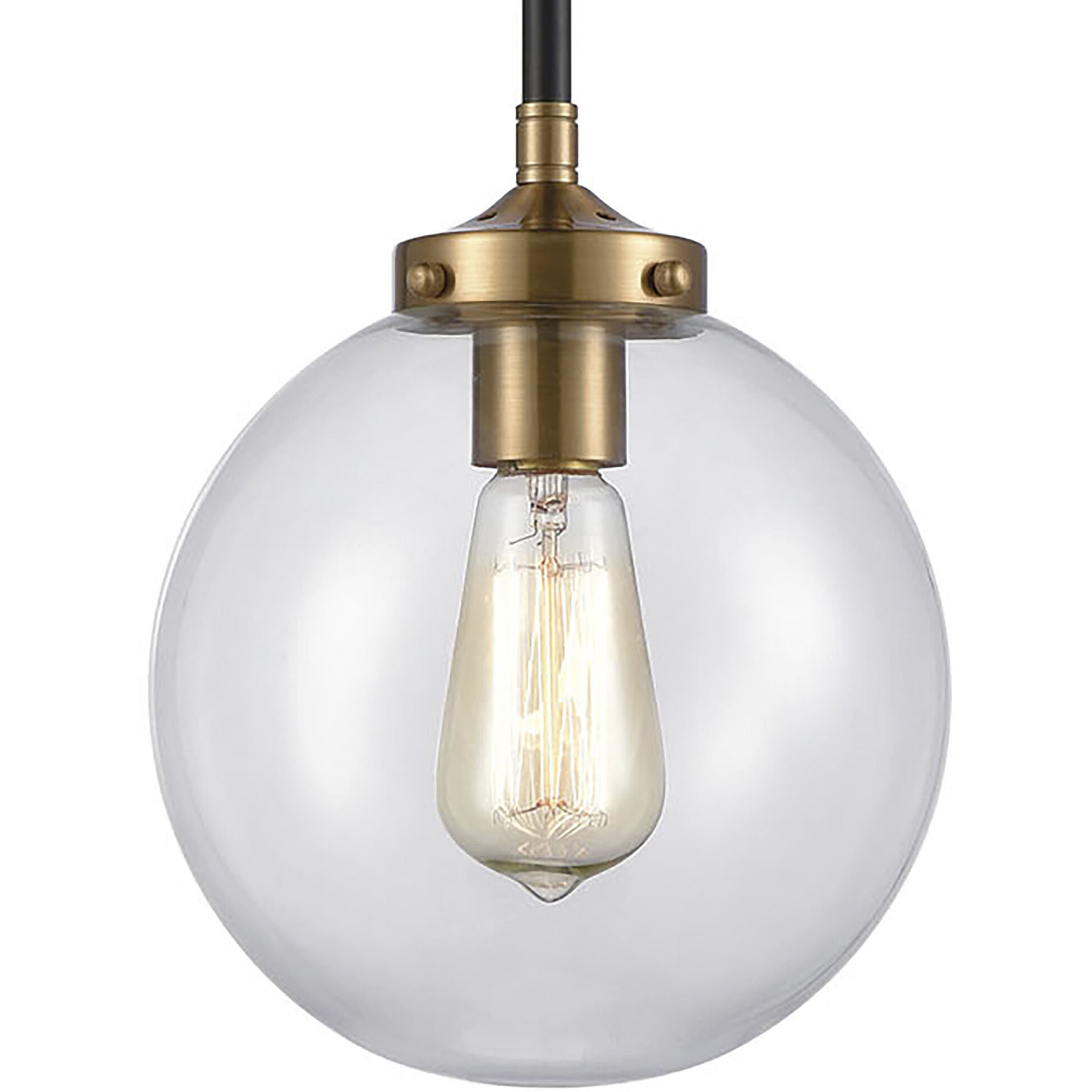 Boudreaux 1 Light 8 inch Antique Gold with Matte Black Mini Pendant Ceiling Light