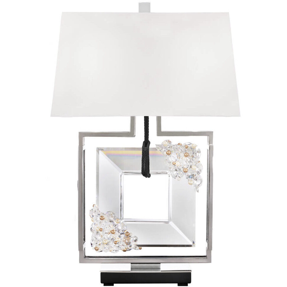 Forever Eva 28.25 inch 7.00 watt Polished Chrome Table Lamp Portable Light in Black Rope, Black Rope