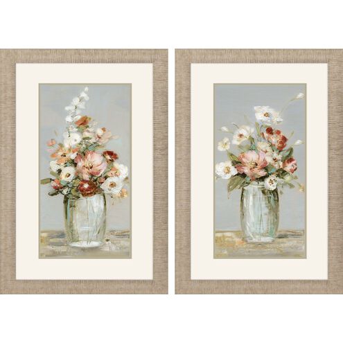 Florals Collection Flat Profile Champagne Gold With Antiqued Distressing Framed Art