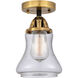 Nouveau 2 Bellmont 1 Light 6 inch Black Antique Brass Semi-Flush Mount Ceiling Light in Seedy Glass