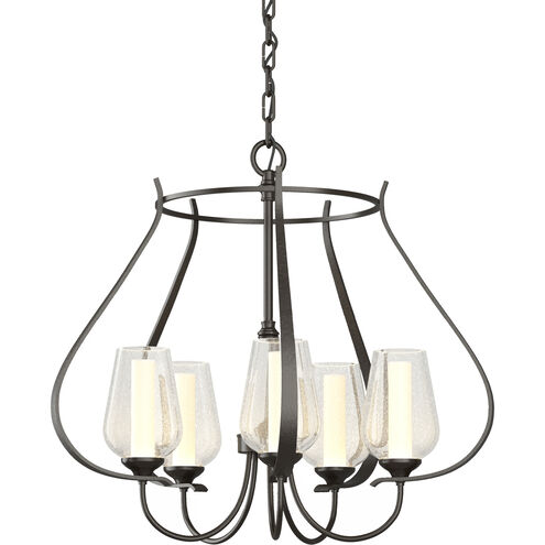Flora 5 Light 22.2 inch Oil Rubbed Bronze Chandelier Ceiling Light in Seeded with Opal