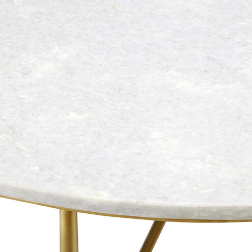 Kira 35.75 inch White and Antique Brass Cocktail Table