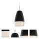 Abu 1 Light Satin Nickel Pendant Ceiling Light in Black/Glitter Glass