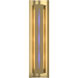 Gallery 3 Light 7.1 inch Modern Brass ADA Sconce Wall Light in Blue
