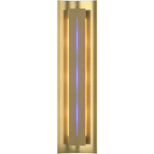 Gallery 3 Light 7.1 inch Modern Brass ADA Sconce Wall Light in Blue