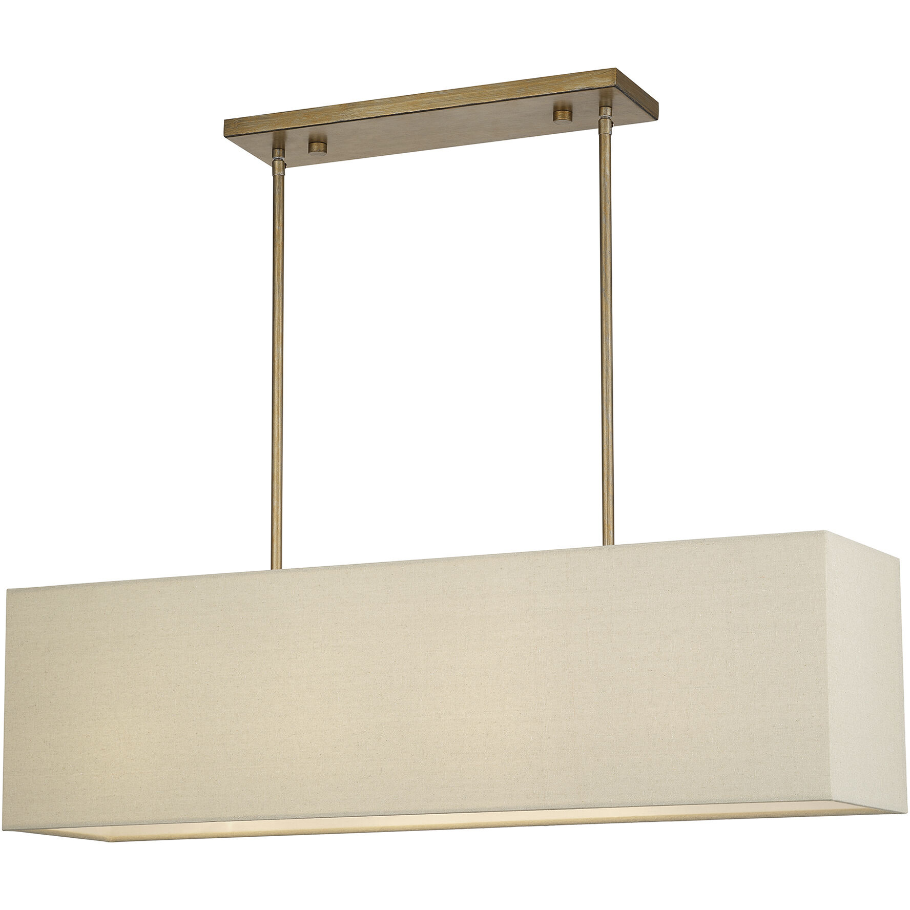 Summit 4 Light 36 inch Antique Gold Leaf Linear Chandelier Ceiling Light, Large