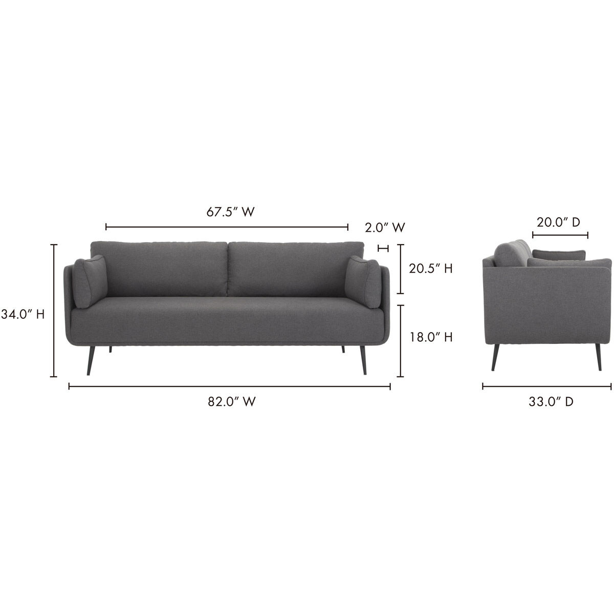 Rodrigo Black Sofa