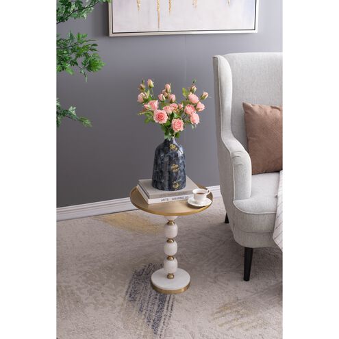 Anita 16.1 inch Gold/White Side Table