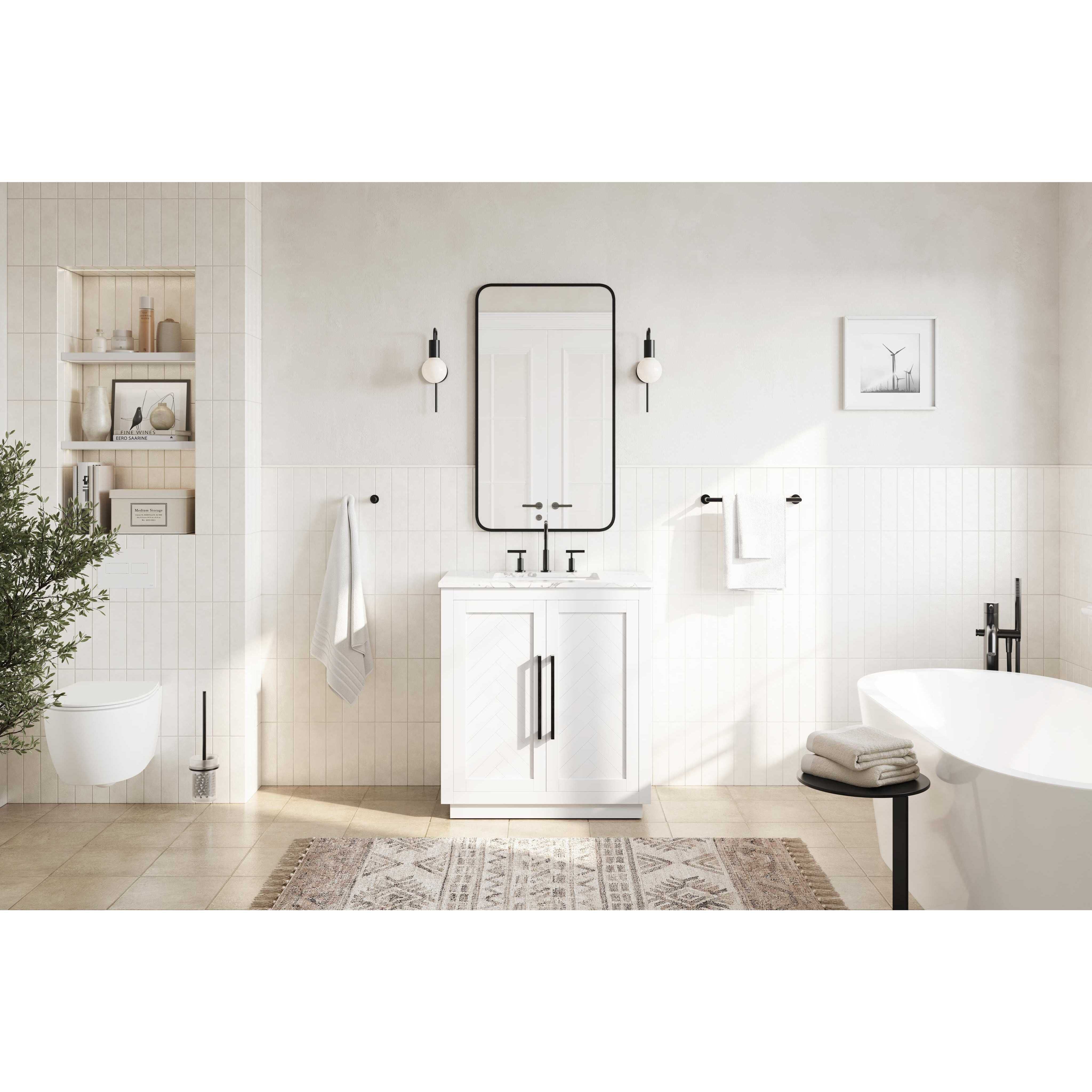 Chase 30 X 34 inch White Bathroom Vanity Cabinet