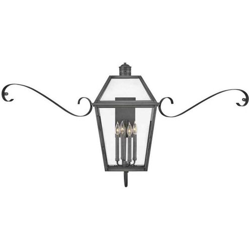 Heritage Nouvelle LED 27 inch Blackened Brass with Black Outdoor Wall Mount Lantern