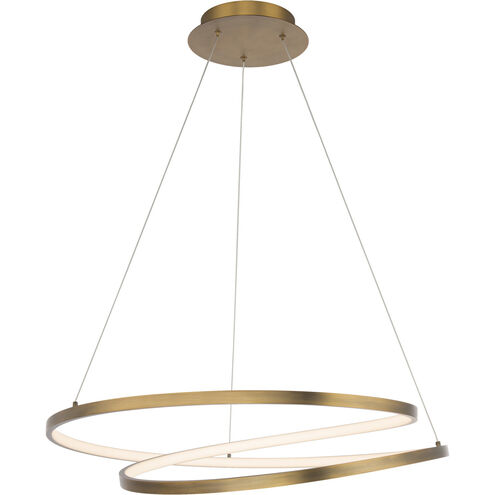 Marques LED 28 inch Aged Brass Pendant Ceiling Light, dweLED