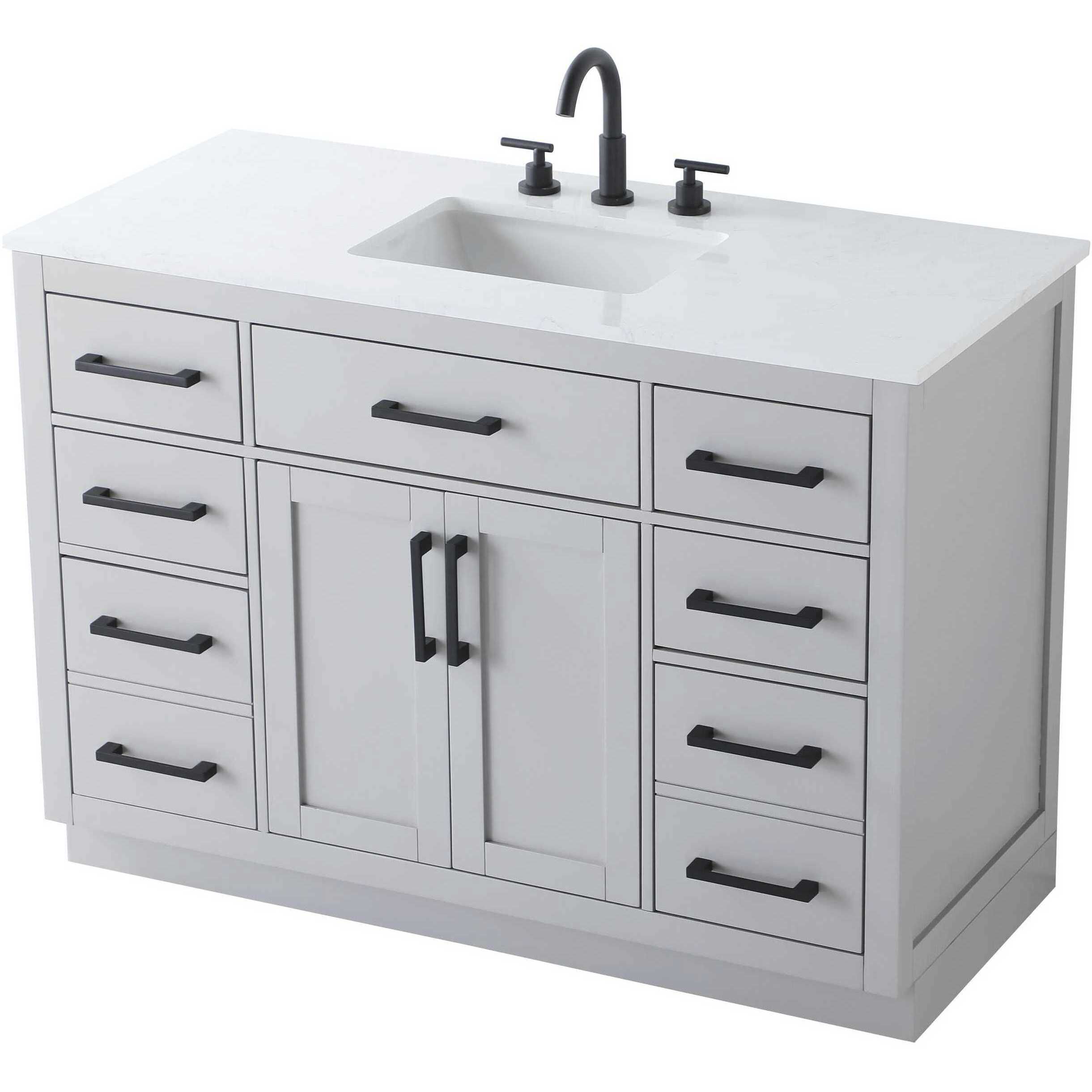 Alden 48 X 35 inch Grey Bathroom Vanity Cabinet