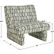 Willa Moss Green and Off-White Accent Chair