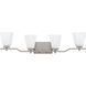 Myra 4 Light 31 inch Brushed Nickel Bath Light Wall Light, Extra Large