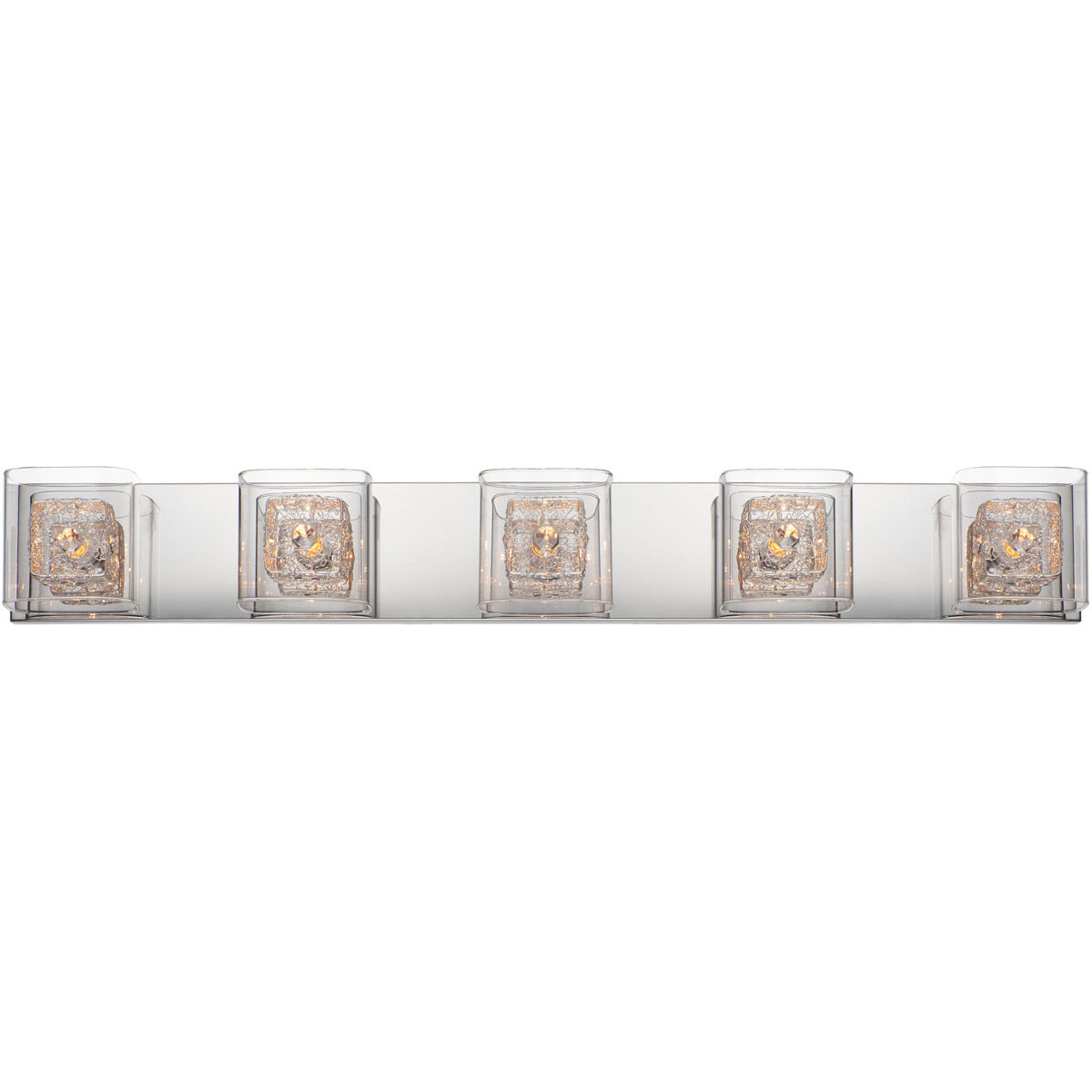 Gem 5 Light 39 inch Polished Chrome Bath Vanity Light Wall Light in Silver