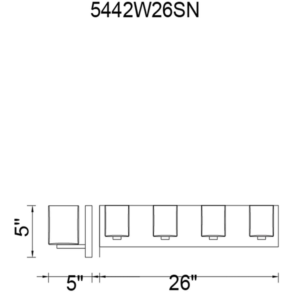 Satin Nickle 4 Light 26 inch Satin Nickel Bathroom Sconce Wall Light