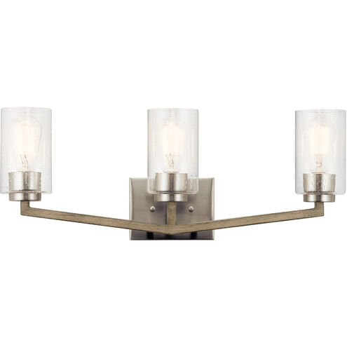 Deryn 3 Light 24 inch Distressed Antique Gray Wall Mt Bath 3 Arm Wall Light