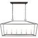 Chapman & Myers Darlana 6 Light 54 inch Aged Iron Linear Lantern Pendant Ceiling Light, Large