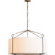 Bow 4 Light 30 inch Dark Smoke Pendant Ceiling Light in Natural Anna, Large