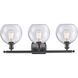 Ballston Athens LED 26 inch Matte Black Bath Vanity Light Wall Light in Seedy Glass, Ballston