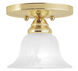 Edgemont 1 Light 7 inch Polished Brass Semi-Flush Mount Ceiling Light