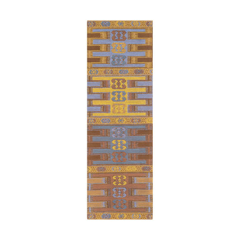 Sajal 72 X 48 inch Camel/Sky Blue/Denim Indoor Area Rug, Rectangle