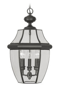 Monterey 3 Light 13 inch Black Outdoor Pendant Lantern