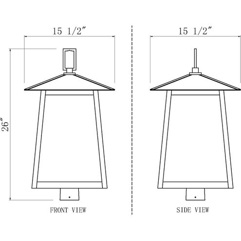 Rainer 5 Light 26 inch Black Outdoor Post Mounted Fixture in G9