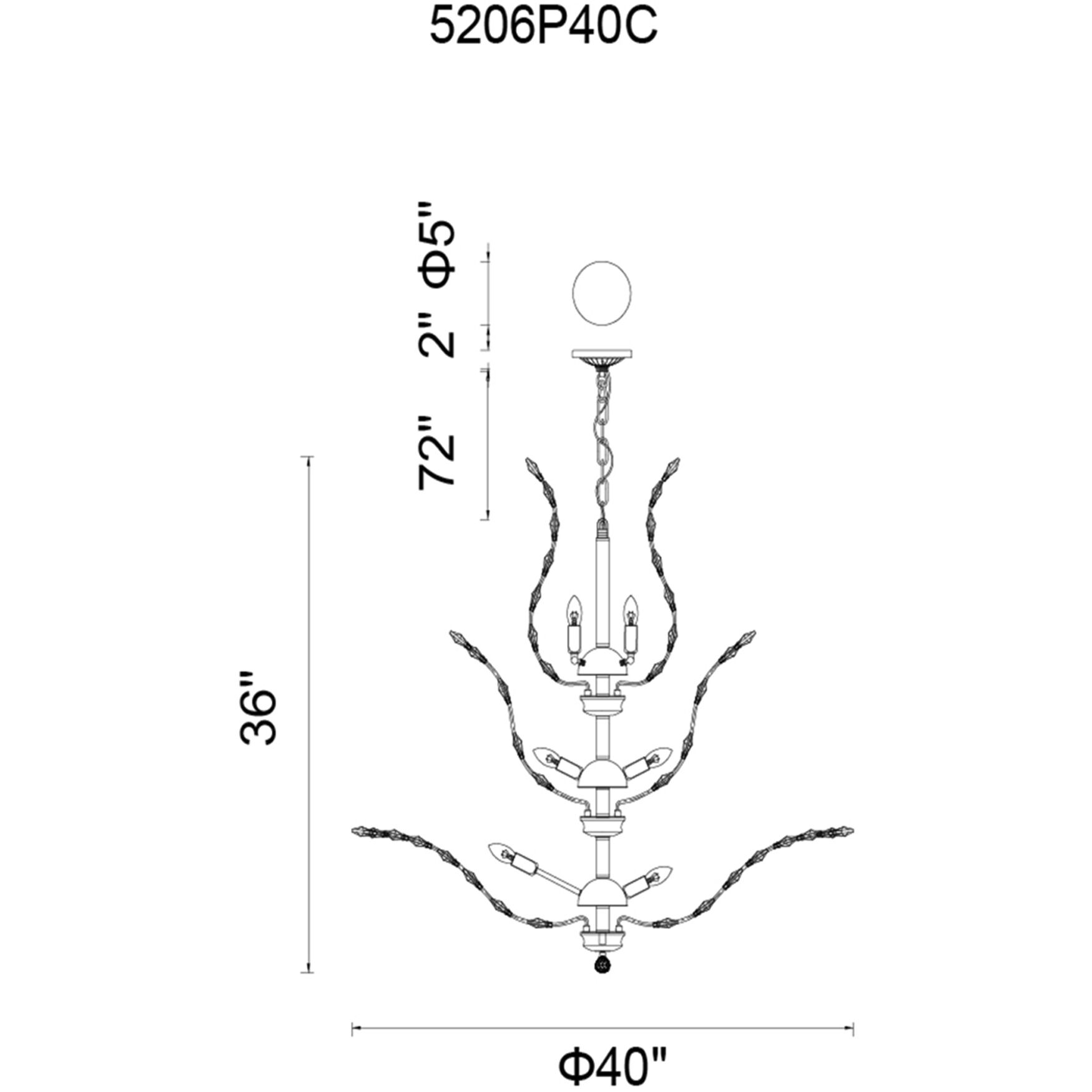 Ivy 18 Light 40 inch Chrome Chandelier Ceiling Light