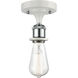 Ballston Bare Bulb 1 Light 5 inch White and Polished Chrome Semi-Flush Mount Ceiling Light, Ballston