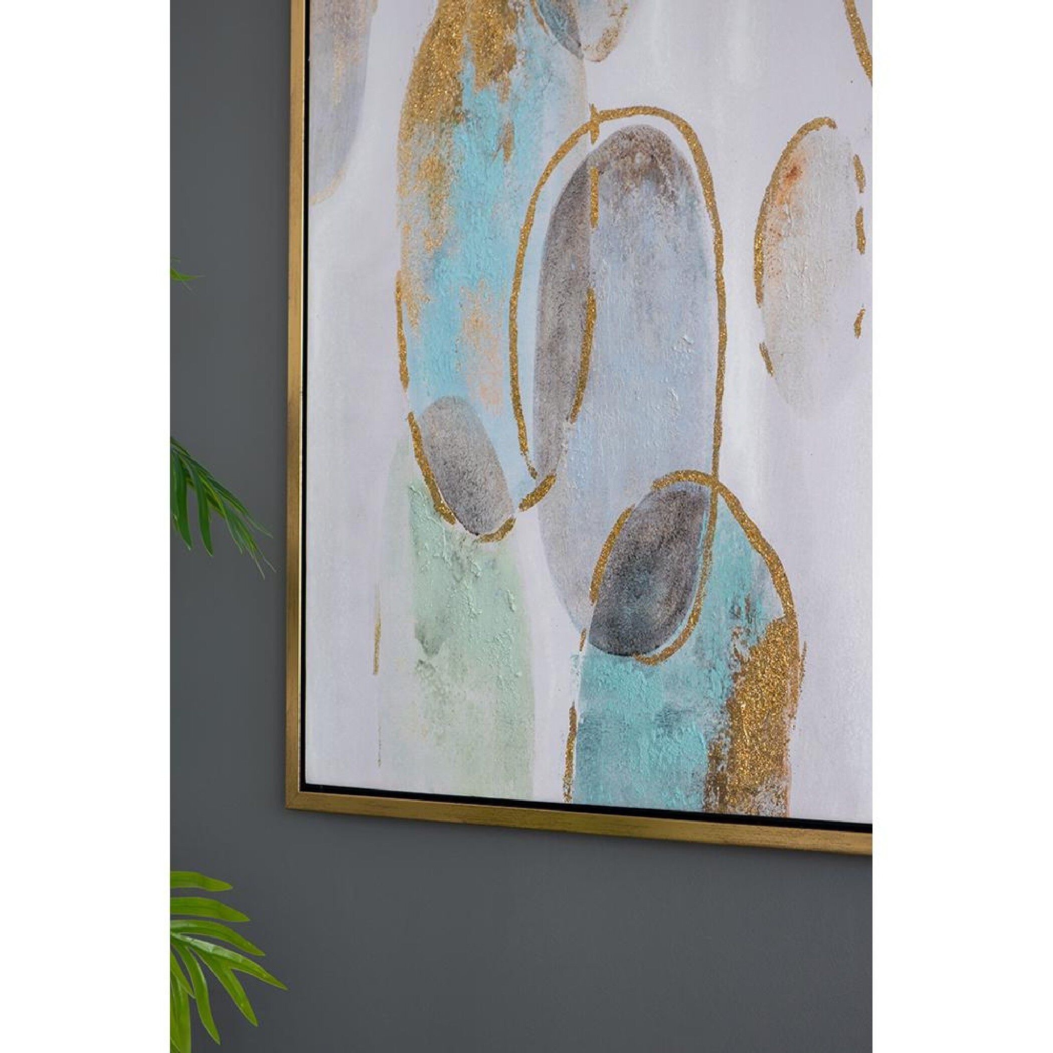 Gizem Gold/Gray/Blue Wall Art