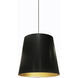 Oversized Drum LED 20 inch Black and Gold Pendant Ceiling Light in Black/Gold Jewel Tone