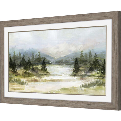 River View Green and Brown and Blue and Gray Framed Art