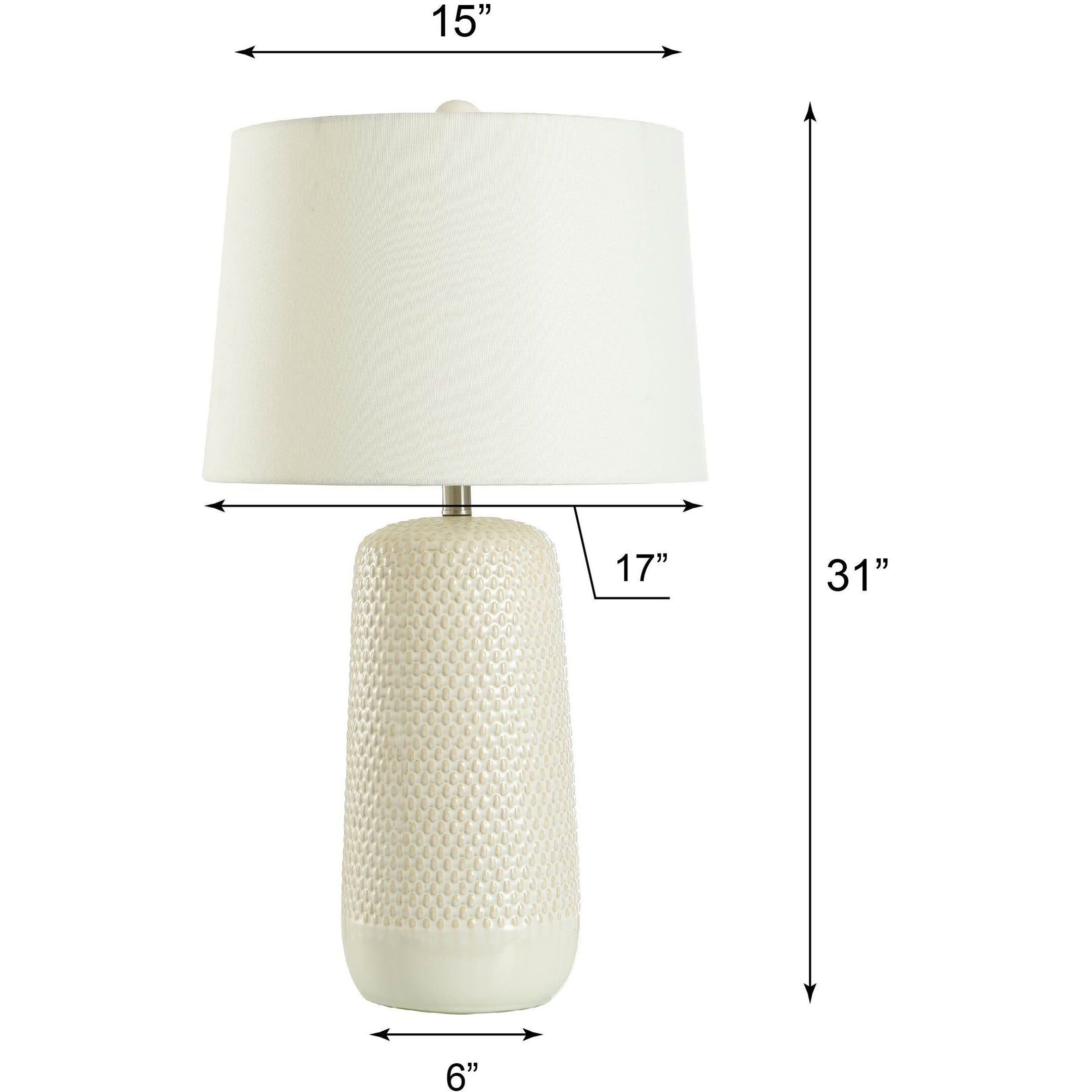 Galey 30 inch 150 watt Beige and White Table Lamp Portable Light