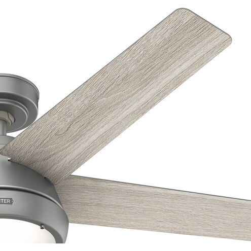 Burroughs 52 inch Matte Silver with Light Gray Oak Blades Ceiling Fan