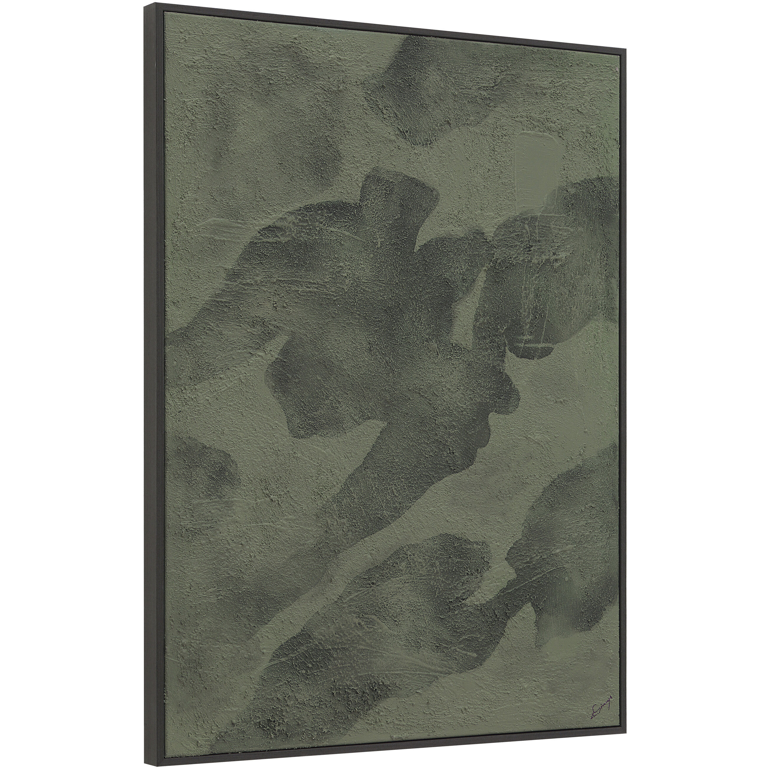 Olivea Multicolor and Charcoal Canvas Art