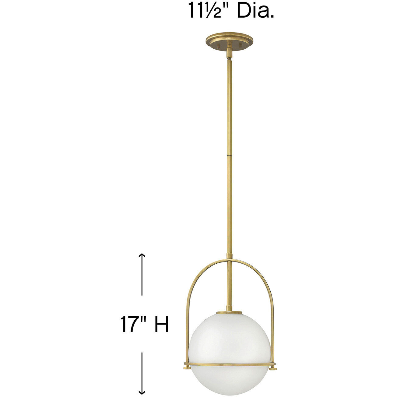 Somerset 1 Light 11.5 inch Heritage Brass Indoor Pendant Ceiling Light
