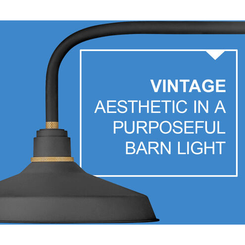 Foundry Classic Outdoor Barn Light in Textured Black, Straight Arm