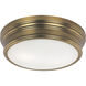 Fairmont 2 Light 13 inch Natural Aged Brass Flush Mount Ceiling Light